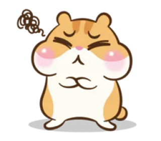 😣 仓鼠, 生气, 可爱, 卡通, 动物 telegram sticker