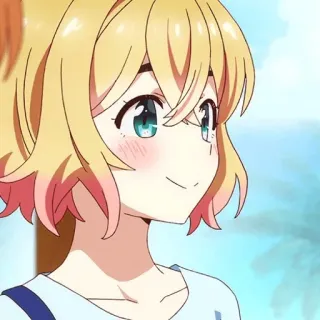 🖤 Mami Nanami Rent-A-Girlfriend anime, girl, blonde hair, blush, cute, cartoon telegram sticker