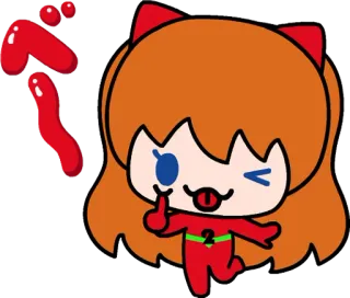 😜 ペロ Anime, Kartun, Karakter, Imut, Kawaii, Emoji telegram sticker
