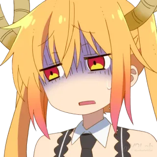 😨 Tohru Miss Kobayashi's Dragon Maid Anime, Dragón, Expresión, Confundido, Tohru whatsapp sticker