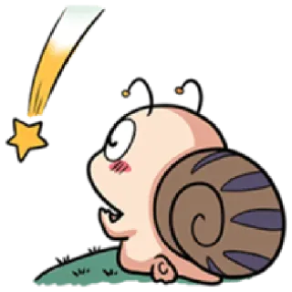 🙏 schnecke, cartoon, süß, stern, schale, animiert telegram sticker