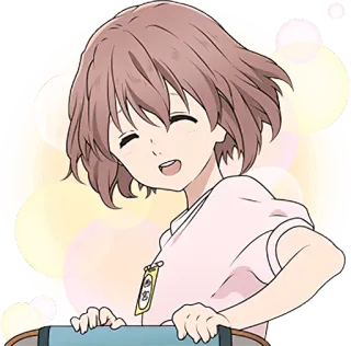 😄 Shouko Nishimiya A Silent Voice Anime, Shouko Nishimiya, A Silent Voice, Charakter, Mädchen, Süß, Fanart, Sticker telegram sticker