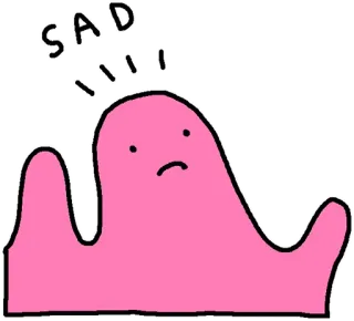 ☹ SAD triste, blob, rosa, dibujos animados, emoción telegram sticker