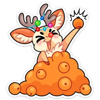 🍊 hert, dier, schattig, feestelijk, vakantie, kerst, rendier telegram sticker