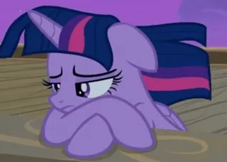 😔 Twilight Sparkle My Little Pony Пони, Мультфильм, Грустный, Twilight Sparkle telegram sticker