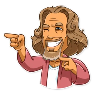 👈 The Dude The Big Lebowski The Dude, The Big Lebowski, pointing, movie, comedy, character telegram sticker