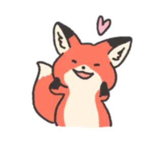 🥰 狐狸, 动物, 卡通, 可爱, 心, 微笑 telegram sticker