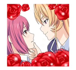 🌹 Anime, Romance, Roses, Personnages whatsapp sticker
