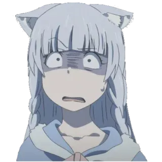 ❤️ anime, katmeisje, geschrokken, verrast, uitdrukking, schattig whatsapp sticker