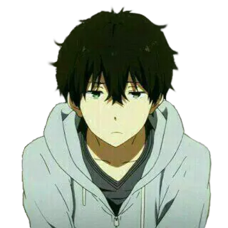 😕 Anime, Garçon, Personnage, Sweat à capuche telegram sticker