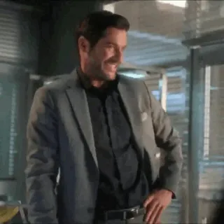 😂 Lucifer Morningstar Lucifer Люцифер, Том Эллис, Сериал, Персонаж telegram sticker