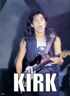🎸 Kirk Hammett KIRK chitarra, rock, musica, Metallica, musicista telegram sticker