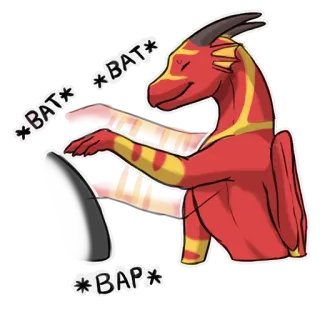 👉 *BAT* *BAT* *BAP* Drache, Tippen, Computer, Fantasy, Cartoon, Tier, Charakter whatsapp sticker