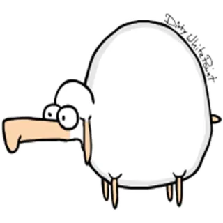 🐏 Dirty White Paint cartone animato, pecora, animale whatsapp sticker