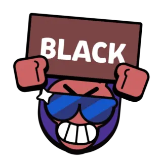 ⚫ BLACK brawl stars, inappropriate, negative stereotypes telegram sticker