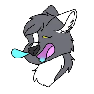 😴 furry, anthro, animal, loup, dessin animé, endormi, épuisé telegram sticker