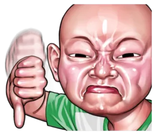 👎 thumbs down, dislike, rejection, cartoon, expression, negative telegram sticker