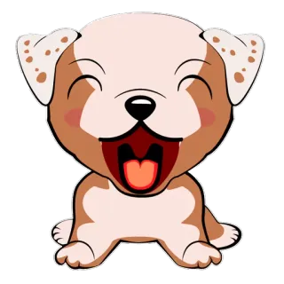 😛 犬, 子犬, 動物, かわいい, 漫画, 幸せ telegram sticker