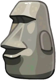 🗿 moai, statue, easter island, sculpture, stone, ancient telegram sticker