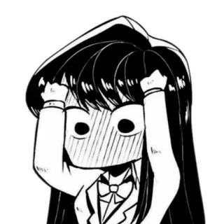 🙂 Komi Shouko Komi Can't Communicate anime, manga, komi can't communicate, komi shouko, kawaii, cute, nervous whatsapp sticker
