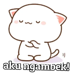 😒 aku ngambek! cat, cute, sticker, anime, kawaii telegram sticker