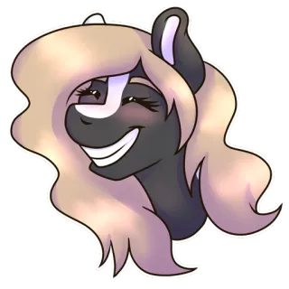 😁 Пони, Мультфильм, Животное, Иллюстрация, Рисунок telegram sticker