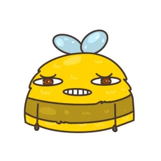 😬 bij, cartoon, dier, schattig, geel, insect, personage telegram sticker
