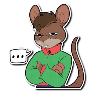 💬 ... мышь, мультфильм, животное, очки, персонаж telegram sticker