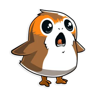 😱 Porg Star Wars 波格鸟, 星球大战, 可爱, 鸟, 动物 whatsapp sticker
