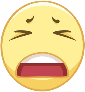 😩 이모지, 슬픈, 우는, 노란색, 얼굴 telegram sticker