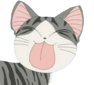 😝 Chi Chi's Sweet Home кот, милый, аниме, Чи, Сладкий дом Чи, язык, счастливый whatsapp sticker