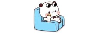 🔰 cartoon, panda, sunglasses, baby bottle, couch telegram sticker