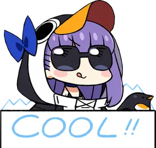 😎 COOL!! pingouin, animé, cool, dessin animé telegram sticker