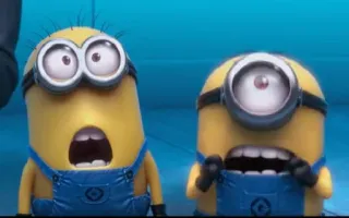 😱 Minions Despicable Me minion, cartoon, shock, scared, funny telegram sticker