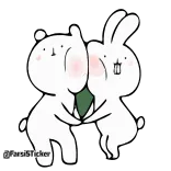 ❤️ @TarsiSticker urso, coelho, fofo, beijando, desenho animado telegram sticker