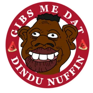 🍉 GIBS ME DAT DINDU NUFFIN оскорбительный, стереотип, расистский, dindu nuffin, gibs me dat telegram sticker