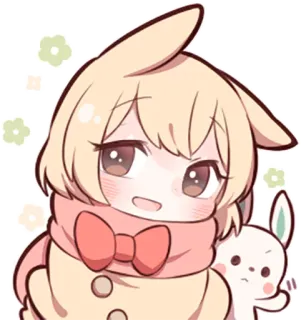 😃 귀여운, 애니메이션, 토끼, 카와이, 캐릭터, 토끼, 만화 telegram sticker