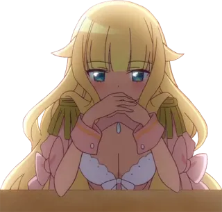 🤓 Anime, Ragazza, Carina, Capelli Biondi, Personaggio, Animazione, Kawaii whatsapp sticker