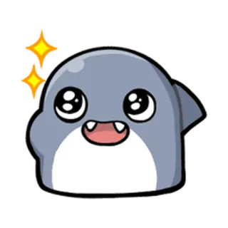 😌 귀여운, 상어, 반짝이, 귀엽다, 만화 telegram sticker