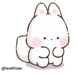 😢 bunny, cute, animal, kawaii, sticker whatsapp sticker