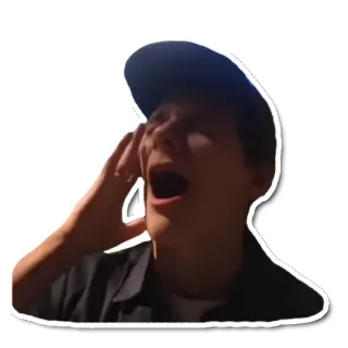 😩 человек, кричать, кепка, мужчина, выражение telegram sticker