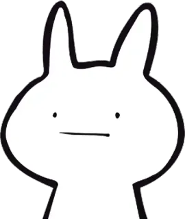 😐 coniglio, coniglietto, animale, carino, semplice, bianco telegram sticker
