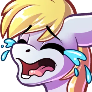 😖 menangis, emosional, sedih, kuda poni, kartun telegram sticker
