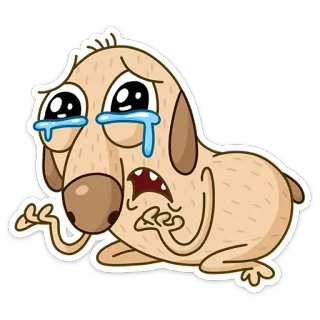 😭 anjing, sedih, menangis, kartun, hewan telegram sticker