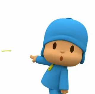 🪡 Pocoyo 卡通, 指着, 儿童, 动画, 角色 whatsapp sticker