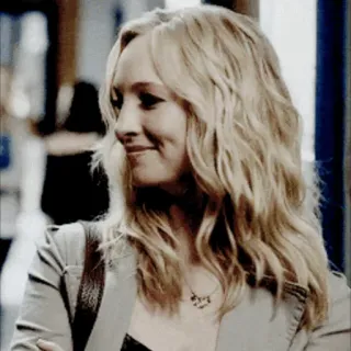 🗝 Caroline Forbes The Vampire Diaries blonde hair, smiling, woman, portrait, tv show character telegram sticker