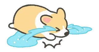 😭 corgi, huilen, verdrietig, hond, emotie, schattig, cartoon telegram sticker