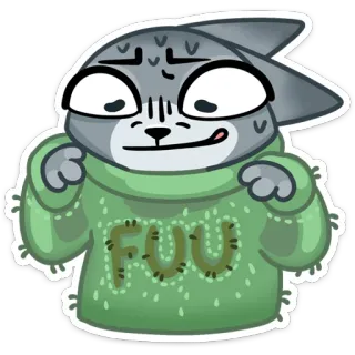 🤢 FUU Мультфильм, Персонаж, Оскорбительный, Свитер, FUU telegram sticker