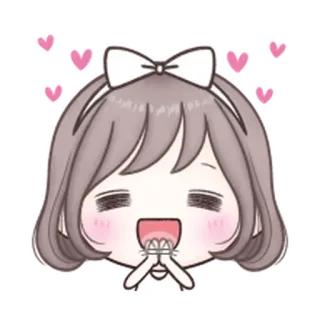 😊 Anime, Garota, Corações, Fofo, Desenho animado telegram sticker
