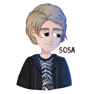😎 SOSA dibujo animado, persona, personaje, retrato whatsapp sticker